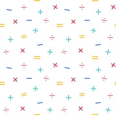 Mathematical symbols seamless pattern background, vector illustration