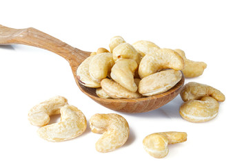 Wall Mural - raw cashew isolated on white