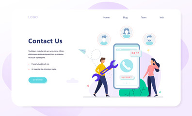Wall Mural - contact us concept banner. idea of customer service