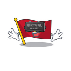 Poster - Virtual reality flag vietnam fluttered on mascot pole