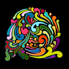 Sticker - Abstract swirl background for your design