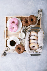 Wall Mural - Sweet donuts with coffee