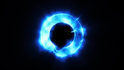 Wall Mural - abstract torus circle with particles shining background/ 4k animation of an abstract circle f lights