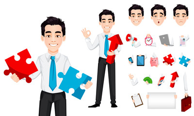 Sticker - Handsome businessman cartoon character