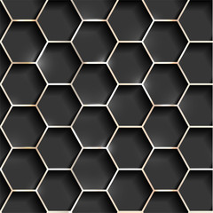 Wall Mural - Seamless illustration of shiny metallic golden background with 3d effect and glossy elements with flares