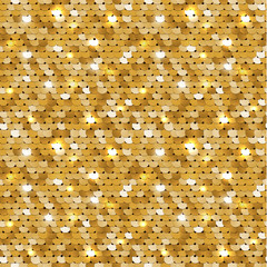 seamless golden texture of fabric with sequins