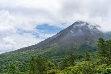 Sticker - Arenal Volcano, which has an almost perfect cone shape, is one of the biggest tourist attraction in Alajuela, Costa Rica