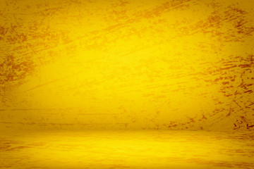 Wall Mural - abstract luxury grunge yellow gold room background using for product presentation backdrop.