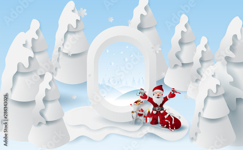Scenery Merry Christmas And New Year On Holidays Background With