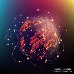 Wall Mural - map of the planet. world map. modern futuristic background with planet earth. global social network.