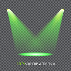 Poster - Glowing green spotlights