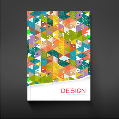 Wall Mural - cover colorful triangle geometry background for corporate business template design, vector illustrat