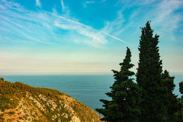 Wall Mural - Eze village summer view blue sky