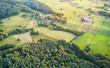 Aerial landscape from the drone - summer fields and forests