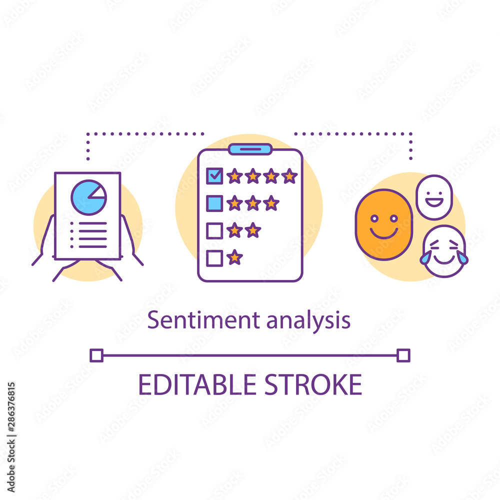 Client Sentiments Icon Sentiment analysis concept icon. Client satisfaction survey idea thin ...