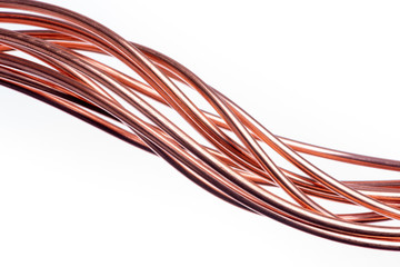 Copper wire isolated on white background