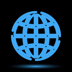 Wall Mural - globe neon icon unique design vector