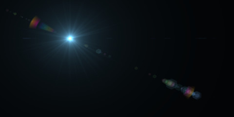 Wall Mural - lens flare light over black background. easy to add overlay or screen filter over photos.