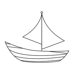 Sticker - sailboat summer vehicle isolated icon