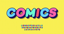 Vector Comics 3d Bold Font Colorful Style