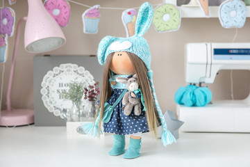 Handmade interior dolls. Beautiful, pretty gift for a girl or woman