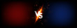 Dark Versus Battle. MMA concept - Fight night, MMA, boxing, wrestling, Thai boxing. VS collision of metal letters with sparks and glow on a red-blue background and octagon grid. Versus battle. Vector