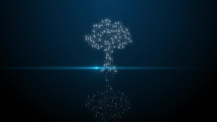 Wall Mural - conceptual organic big data network of cloud computing circuit