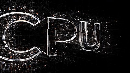 4k CPU Chip microprocessor Microchip hardware word tag cloud,binary computer code.The Matrix style binary computer code shaped text design animation,changing from zero to one digits,abstract future te