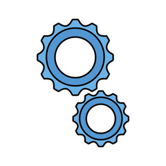 Sticker - gears settings machine isolated icon