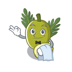 Sticker - Waiter fresh breadfruit in a cartoon basket