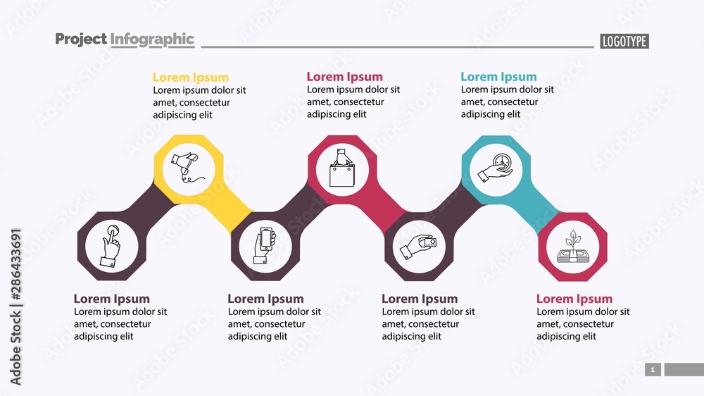 Creative Octogan Chart Octagon infographic diagram template. Business data. Graph, chart ...