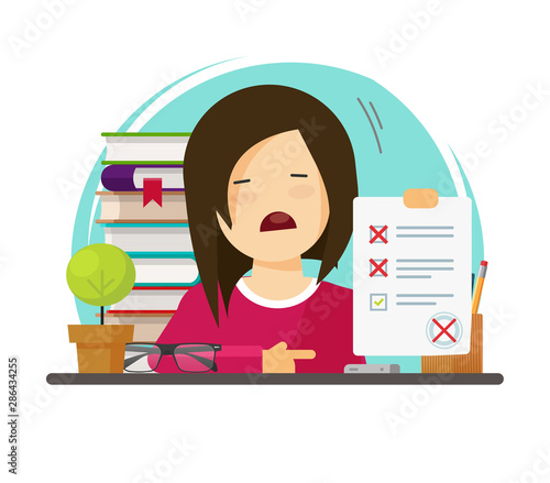 Download Failed exam or bad test results vector illustration, flat ...