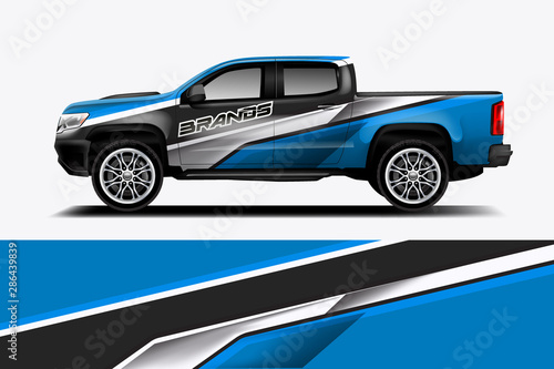 Cuadros en Lienzo truck and car decal design vector kit