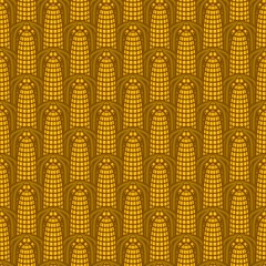 Canvas Print - Seamless pattern with golden ears of corn