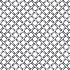 Poster - Vector realistic silver wire mesh. Chain Fence. White background.