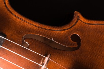 Poster - Detail of a Violin F-hole, Isolated