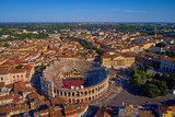 Fototapeta Miasto - Arena in the city of Verona, Italy. Photographing with drone.