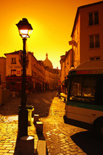 Bus In Montmartre Street