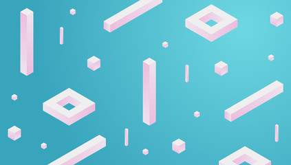 Abstract geometric background. 3d gradient forms composition. Landing page design template