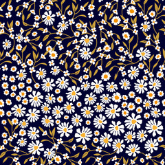 Wall Mural - Floral print with summer daisies and chamomiles.