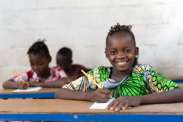 beautiful african black ethnicity pupils in school