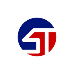 Wall Mural - Letter S and T vector logo.