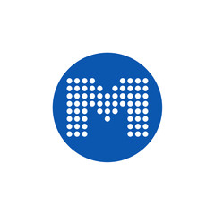 Wall Mural - letter m vector logo. dot icon and symbol. eps 10.