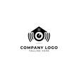 © erix_ultrasonic - home CCTV connection logo vector icon ilustration, home security cctv