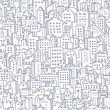 Cityscape Seamless Doodle Pattern