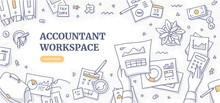 Accountant Workspace Doodle Concept
