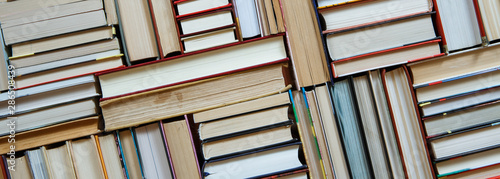 Fotomural Books stack texture and background