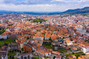 Wall Mural - Aerial view of Oviedo city with buildings and lanscape,  Asturias