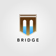 modern shield guard bridge logo vector icon illustration design