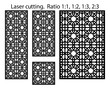 © alstanova@gmail.com - Jali decorative panel design. Cnc arabic laser pattern. Set of decorative vector panels for laser cutting. Template for interior partition in arabesque style.